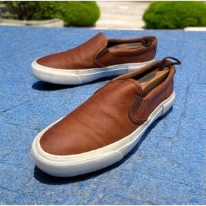 Frye Leather Sneakers Men 8.5 Slip On Loafer Lounge‎ Shoes Beach Preppy Resort